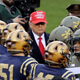 U.S. President Donald Trump participates in the coin toss before the game between the Army Black Knights and the Navy Midshipmen at Lincoln Financial Field on December 14, 2019, in Philadelphia, Penn.